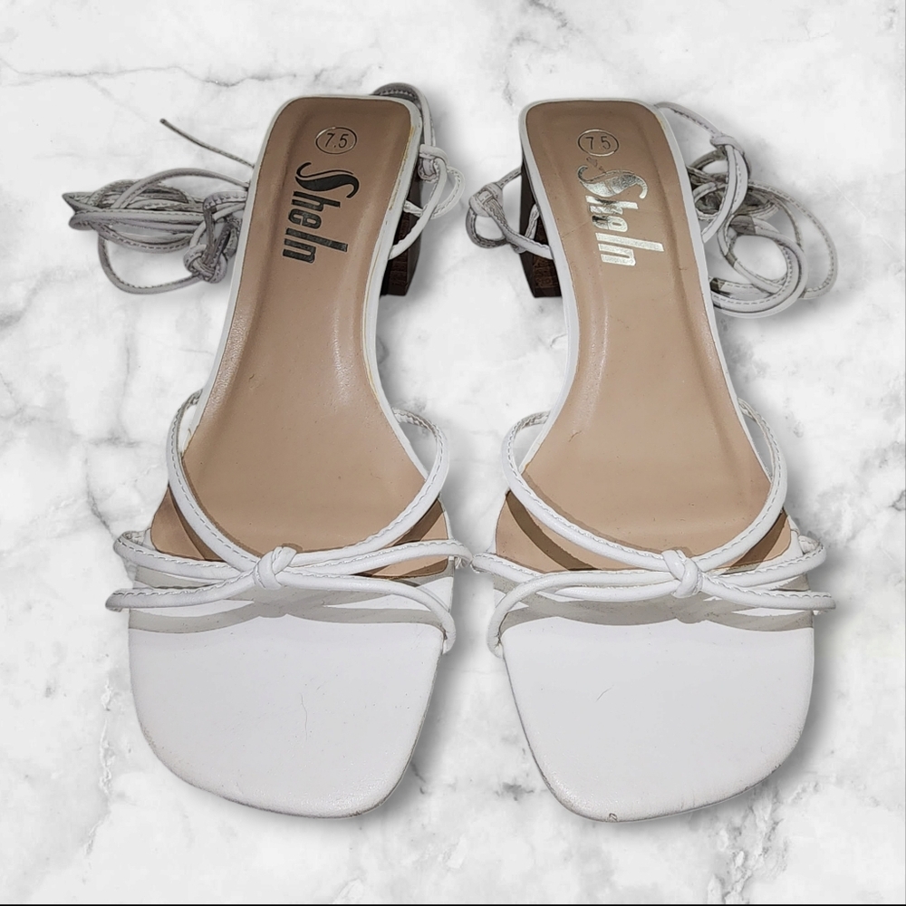 white Heels with strings